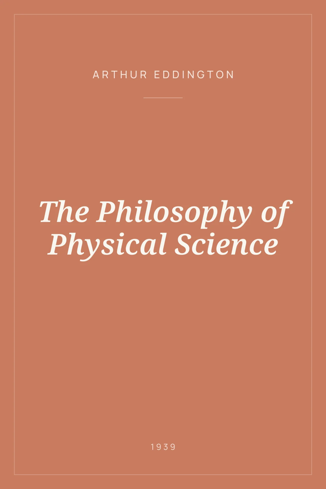 Portada de The Philosophy of Physical Science