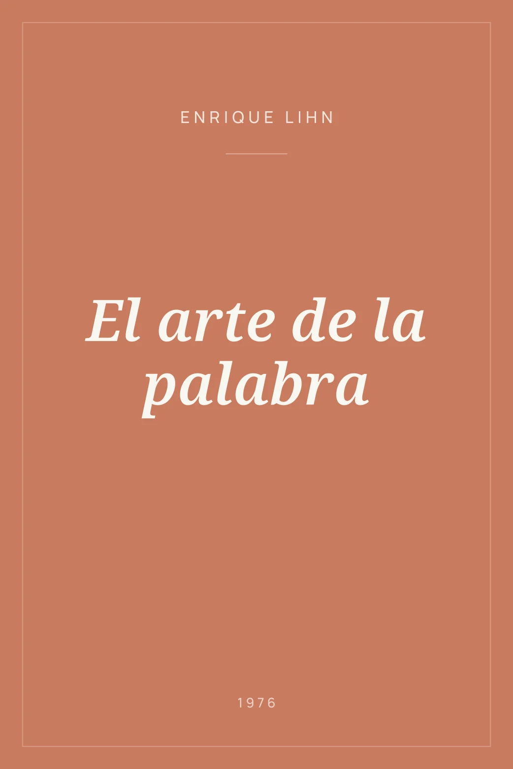 Portada de El arte de la palabra