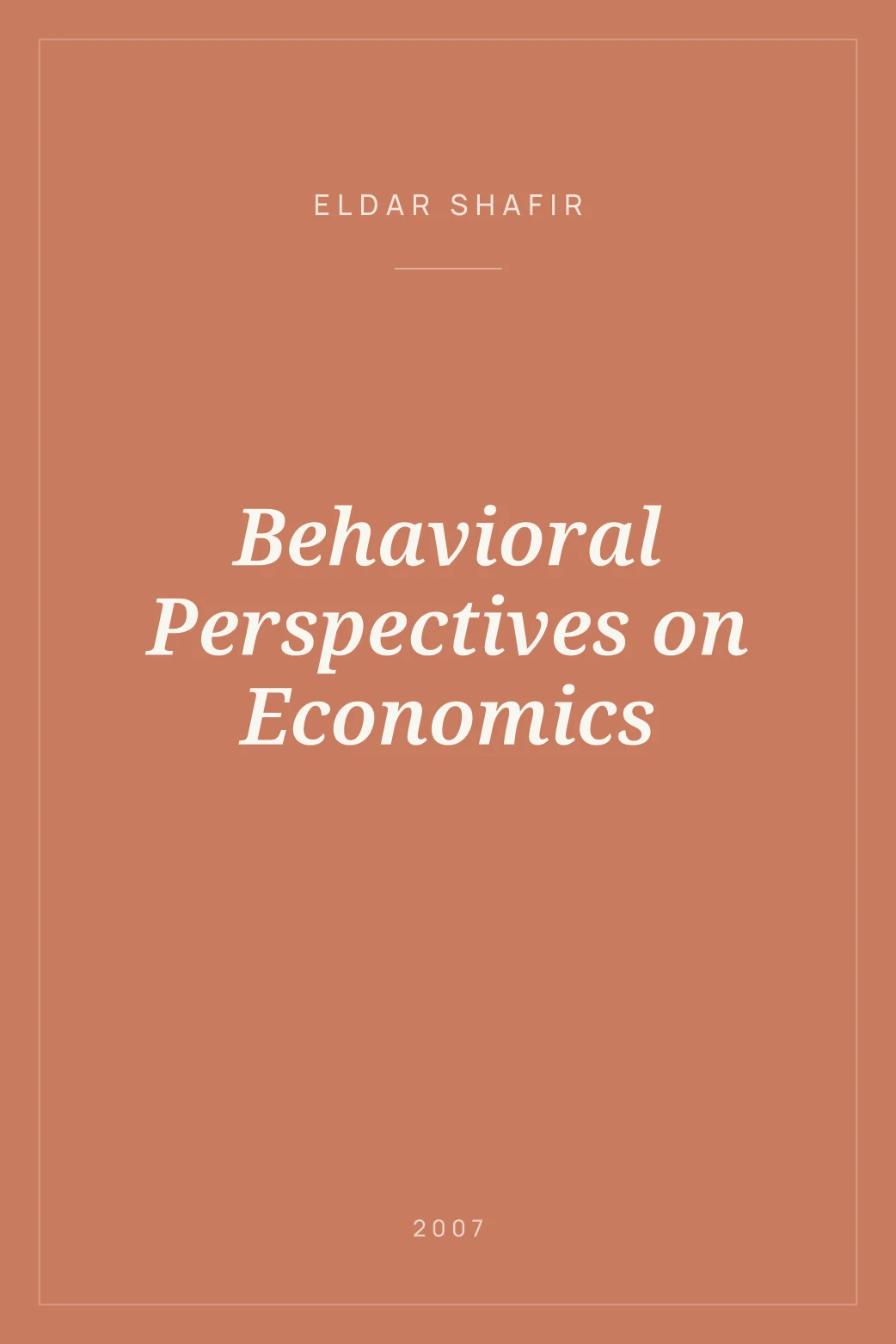 Portada de Behavioral Perspectives on Economics