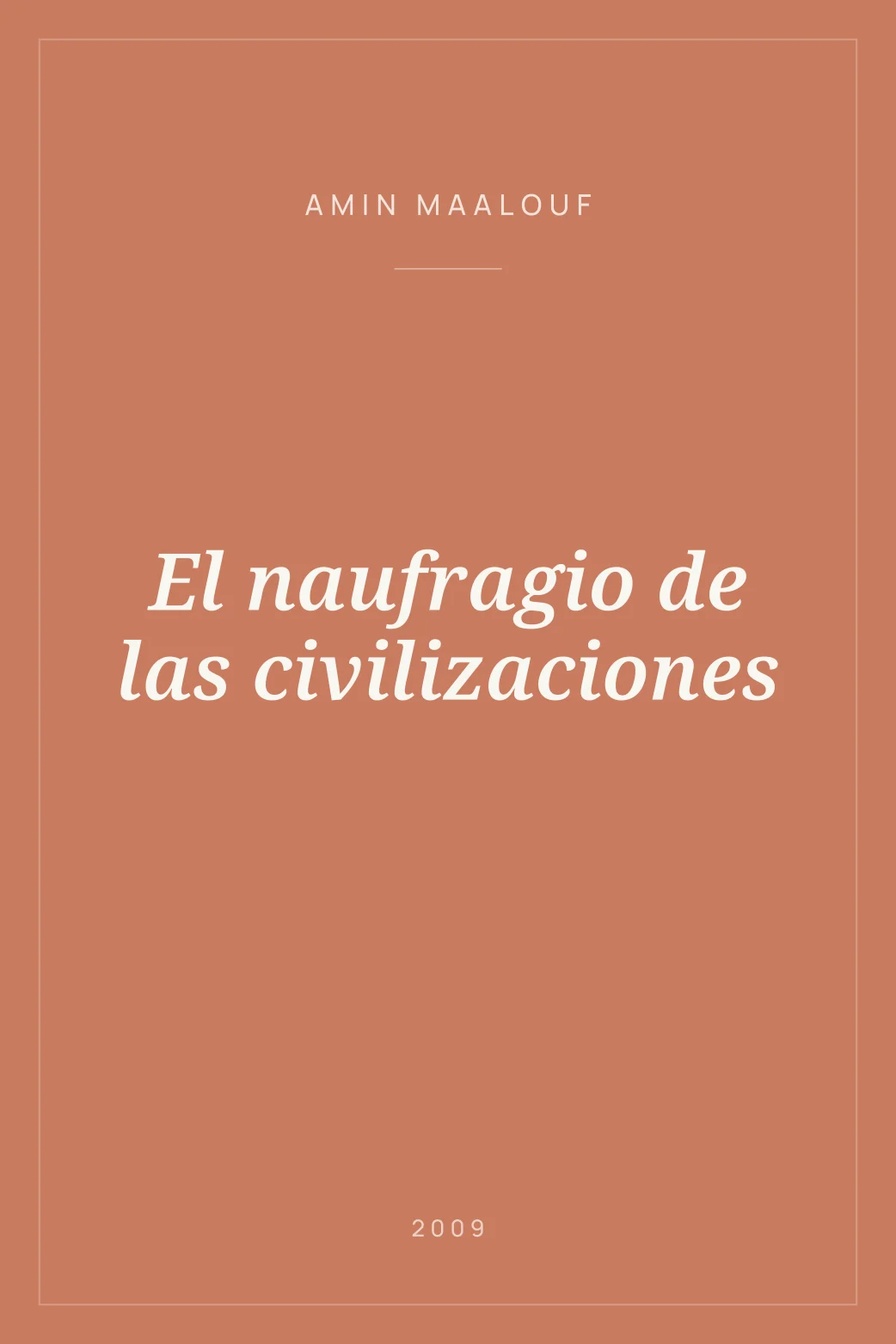 Portada de El naufragio de las civilizaciones