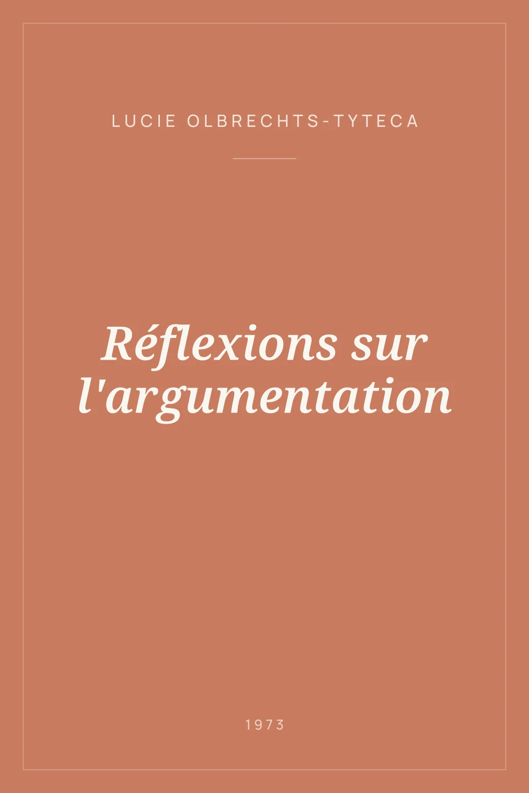 Portada de Réflexions sur l'argumentation