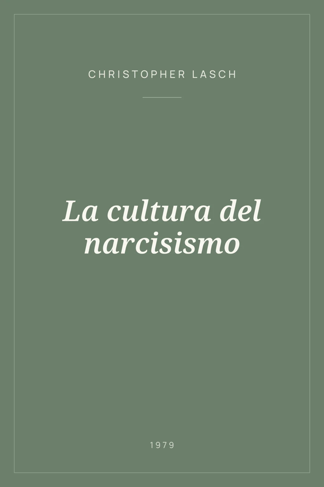 Portada de La cultura del narcisismo