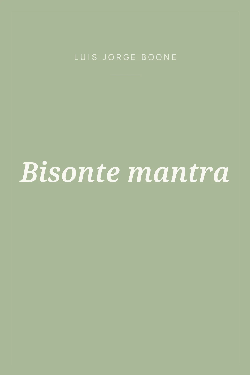Portada de Bisonte mantra