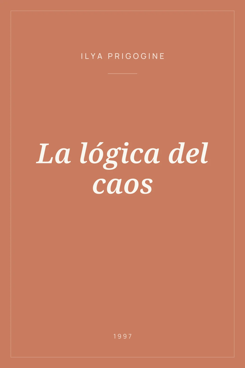 Portada de La lógica del caos
