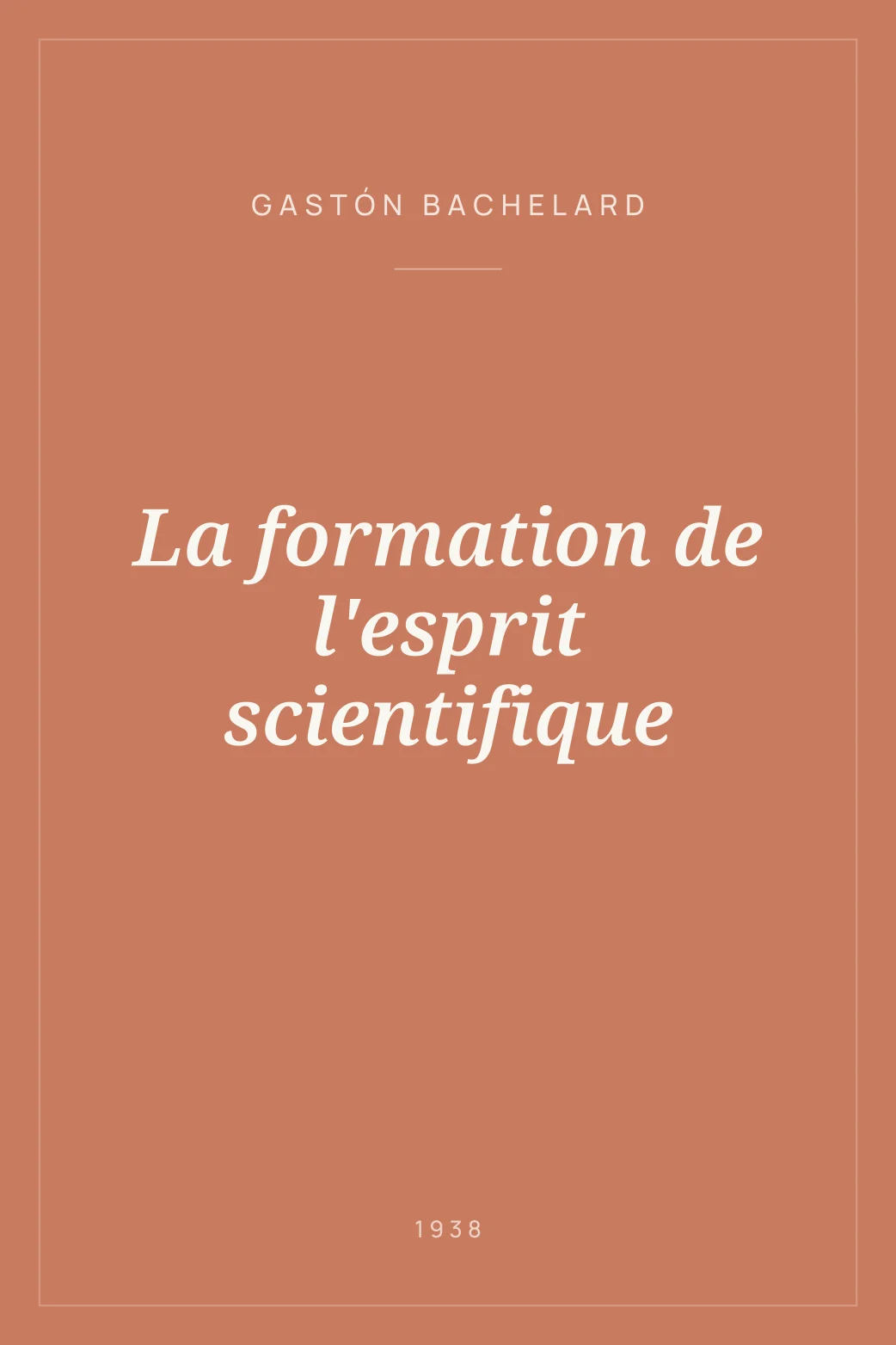 Portada de La formation de l'esprit scientifique
