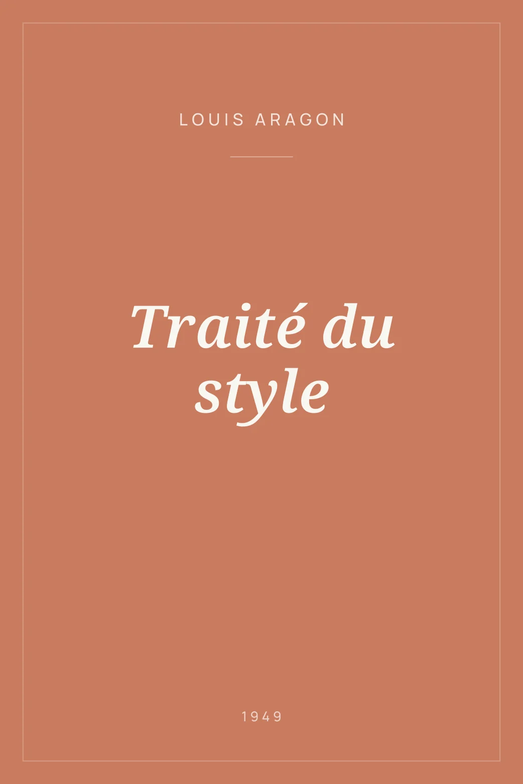 Portada de Traité du style