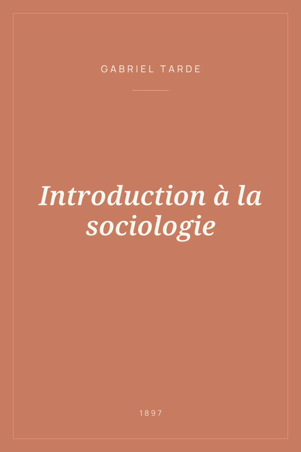 Portada de Introduction à la sociologie