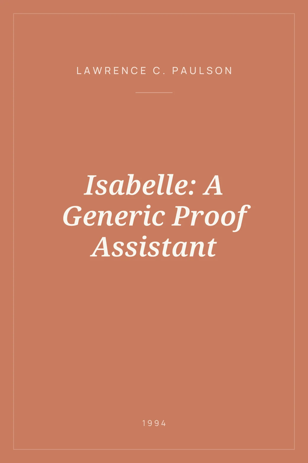 Portada de Isabelle: A Generic Proof Assistant
