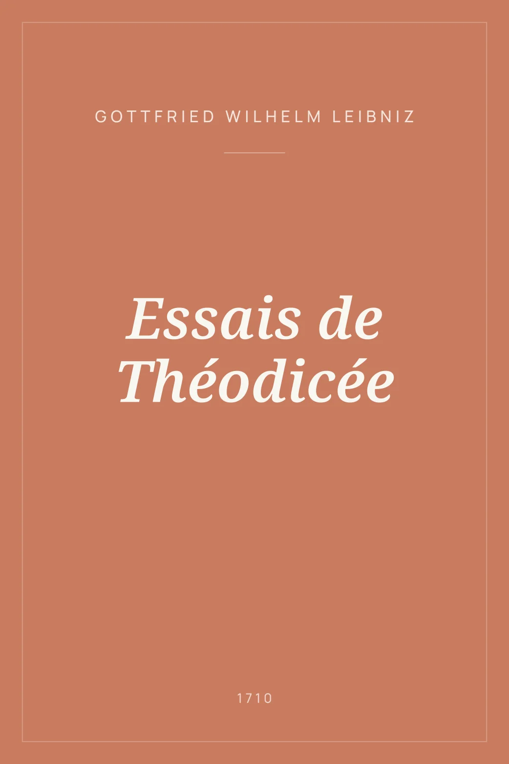 Portada de Essais de Théodicée