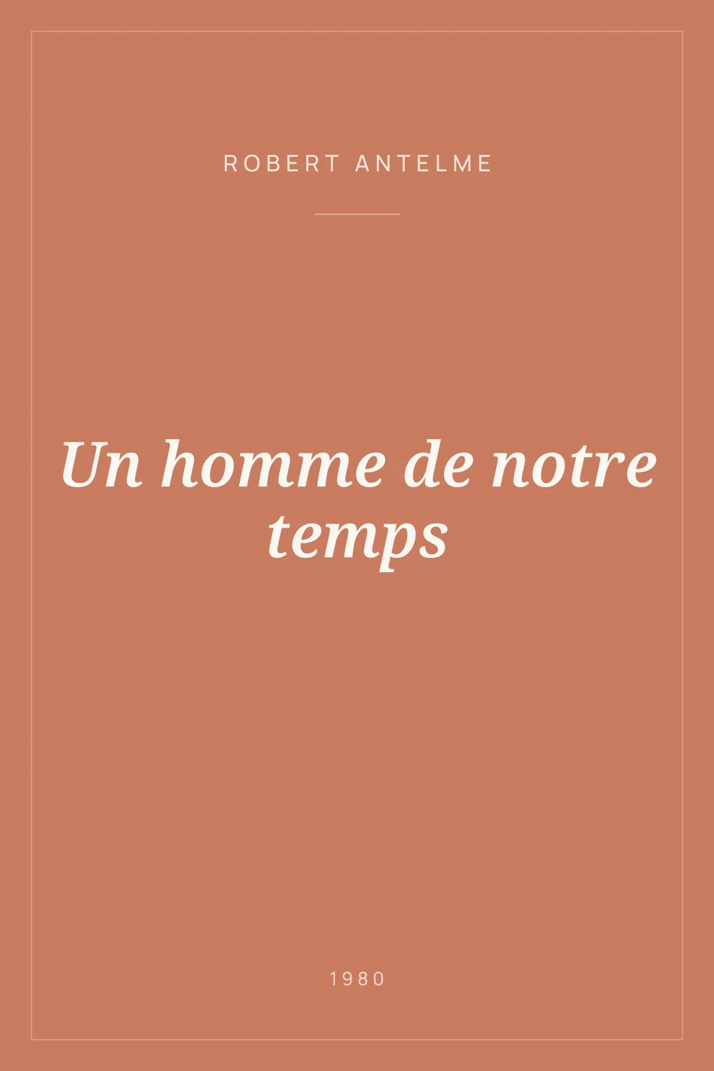 Portada de Un homme de notre temps