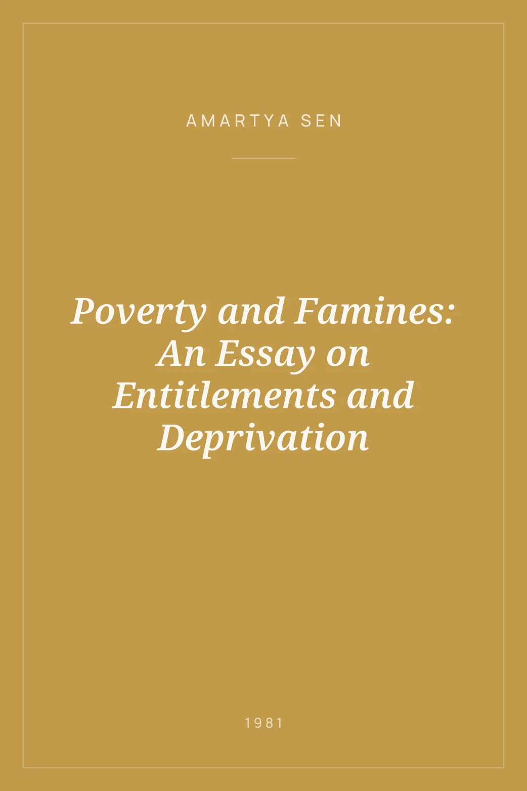 Portada de Poverty and Famines: An Essay on Entitlements and Deprivation