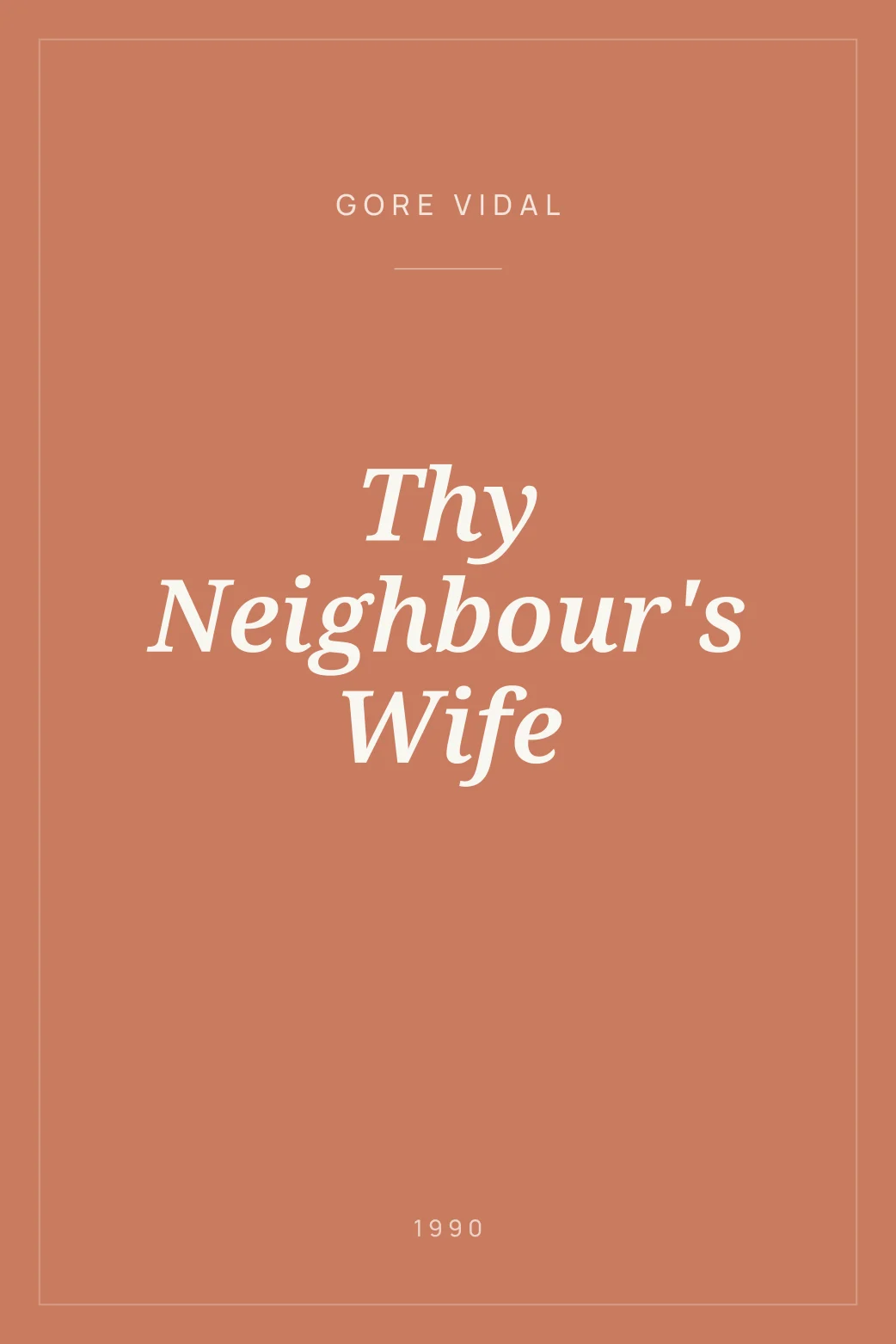 Portada de Thy Neighbour's Wife