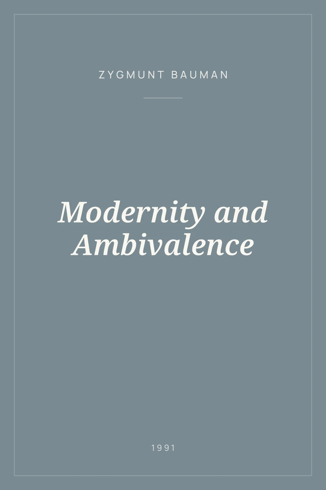 Portada de Modernity and Ambivalence