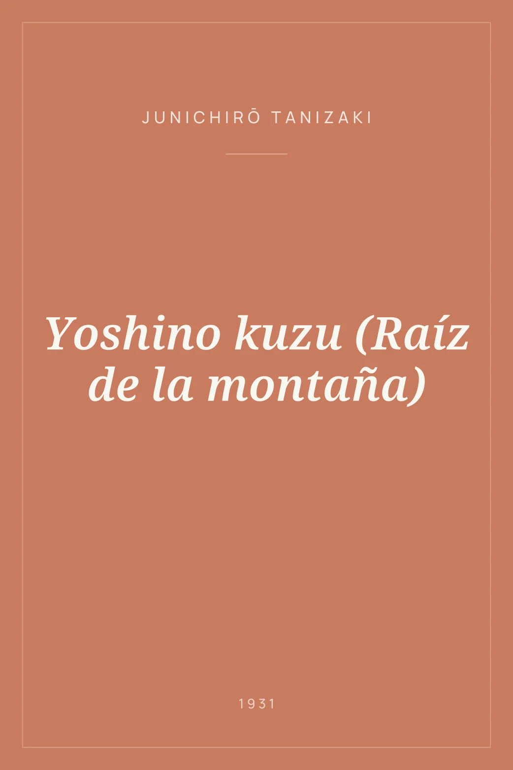 Portada de Yoshino kuzu (Raíz de la montaña)