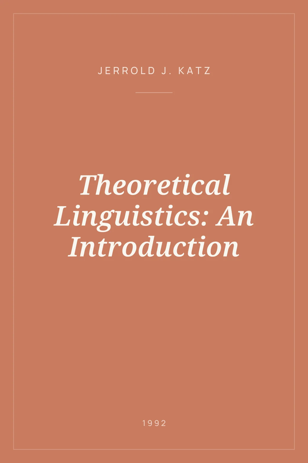 Portada de Theoretical Linguistics: An Introduction