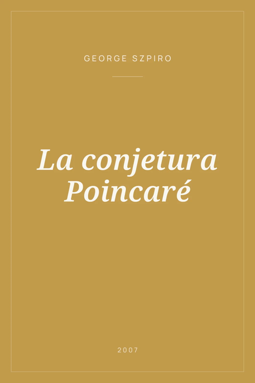 Portada de La conjetura Poincaré
