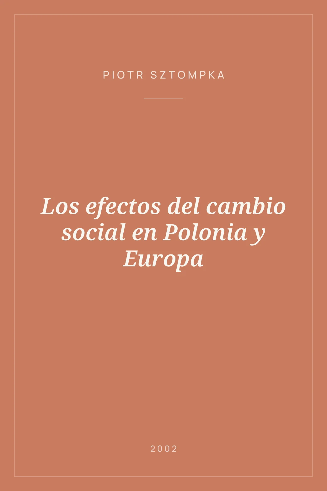 Portada de Los efectos del cambio social en Polonia y Europa