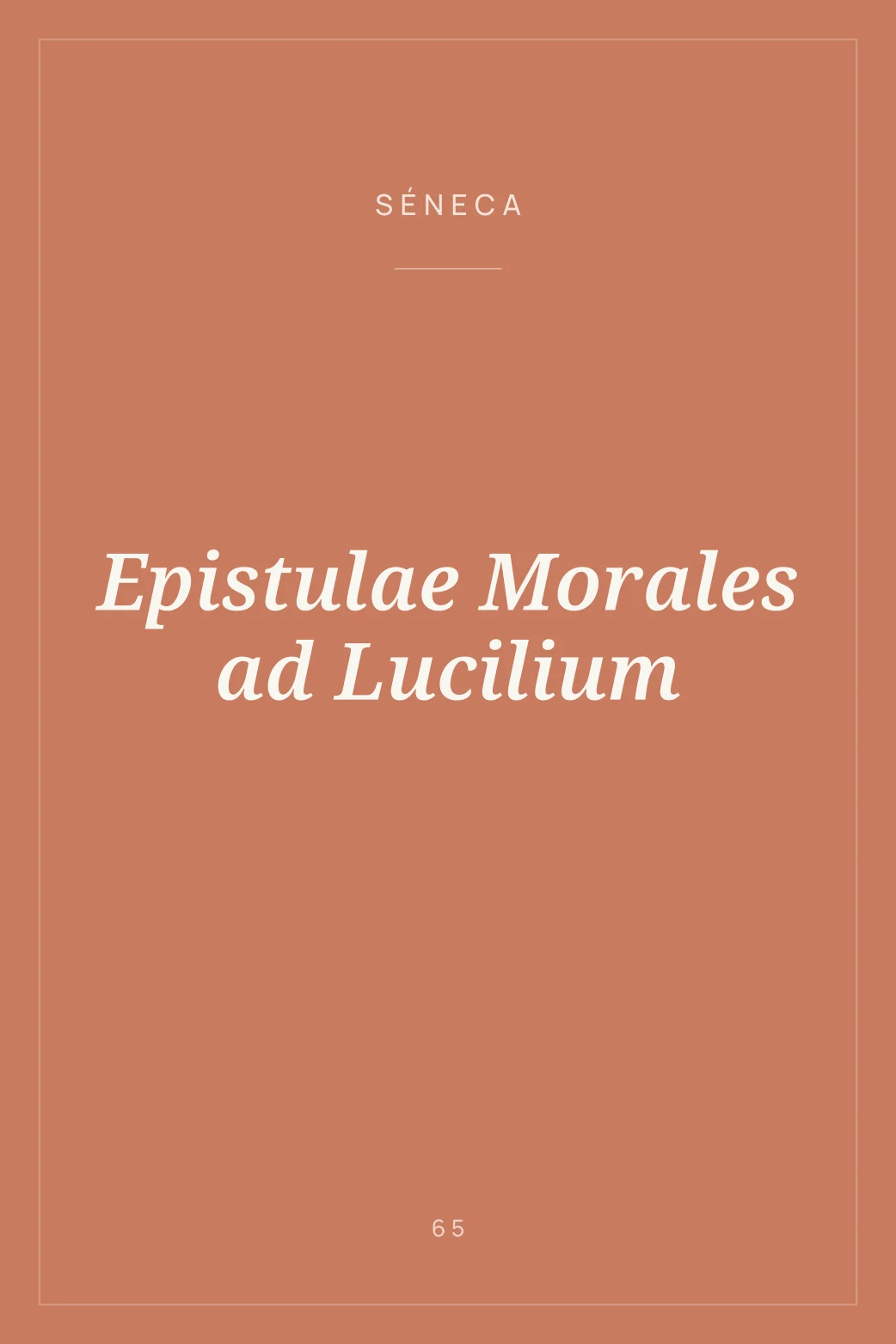 Portada de Epistulae Morales ad Lucilium
