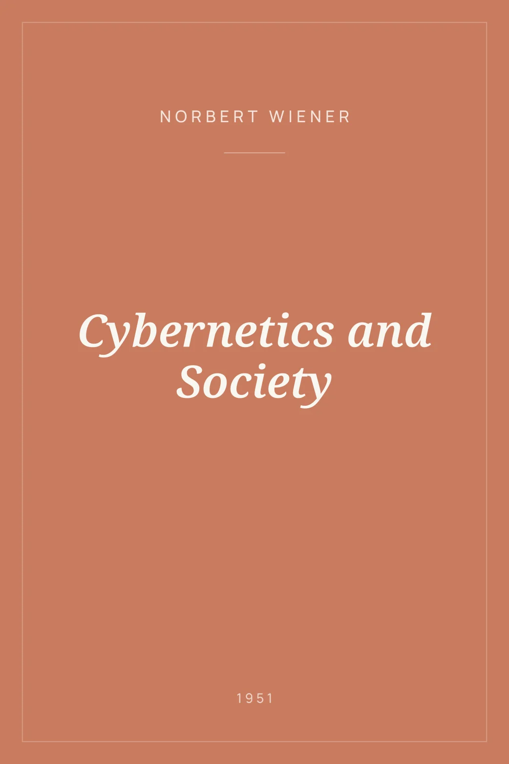 Portada de Cybernetics and Society