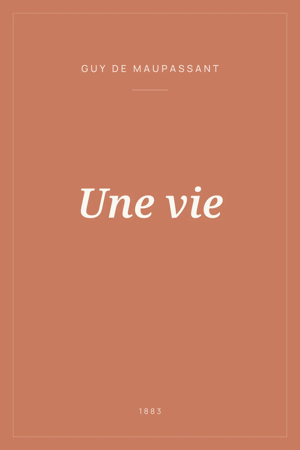 Portada de Une vie