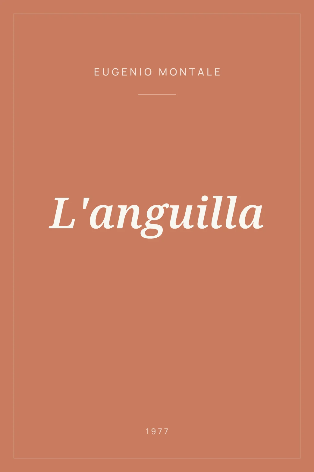 Portada de L'anguilla