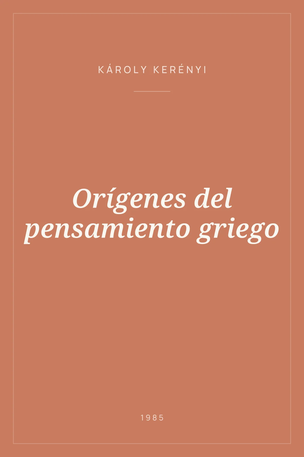 Portada de Orígenes del pensamiento griego