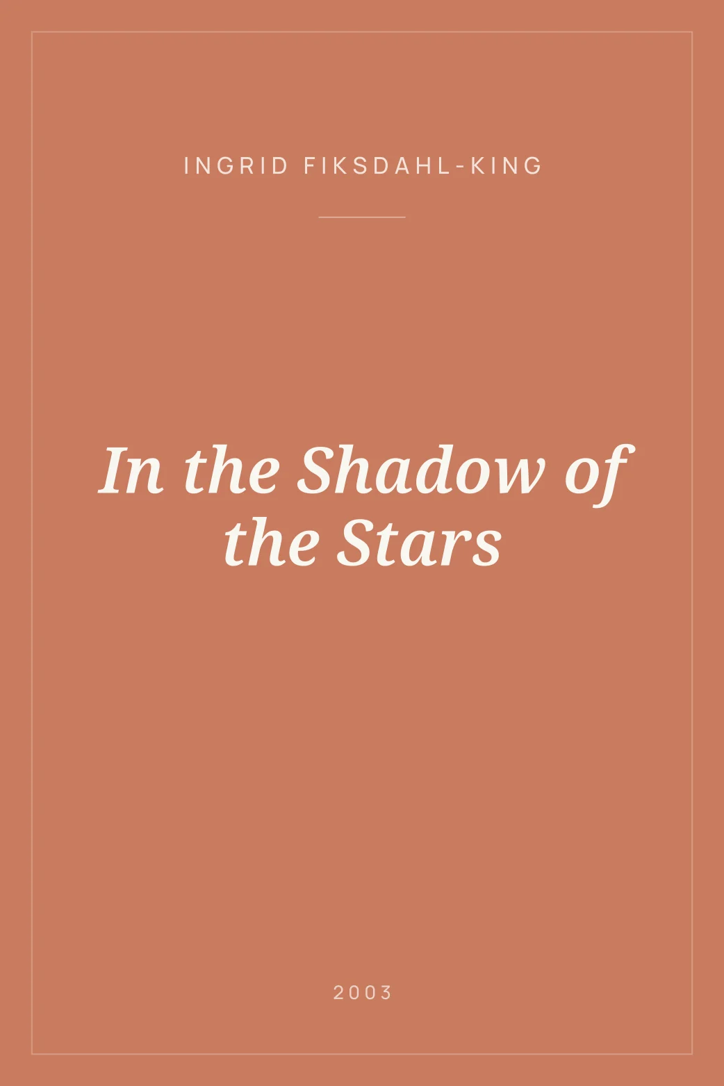 Portada de In the Shadow of the Stars
