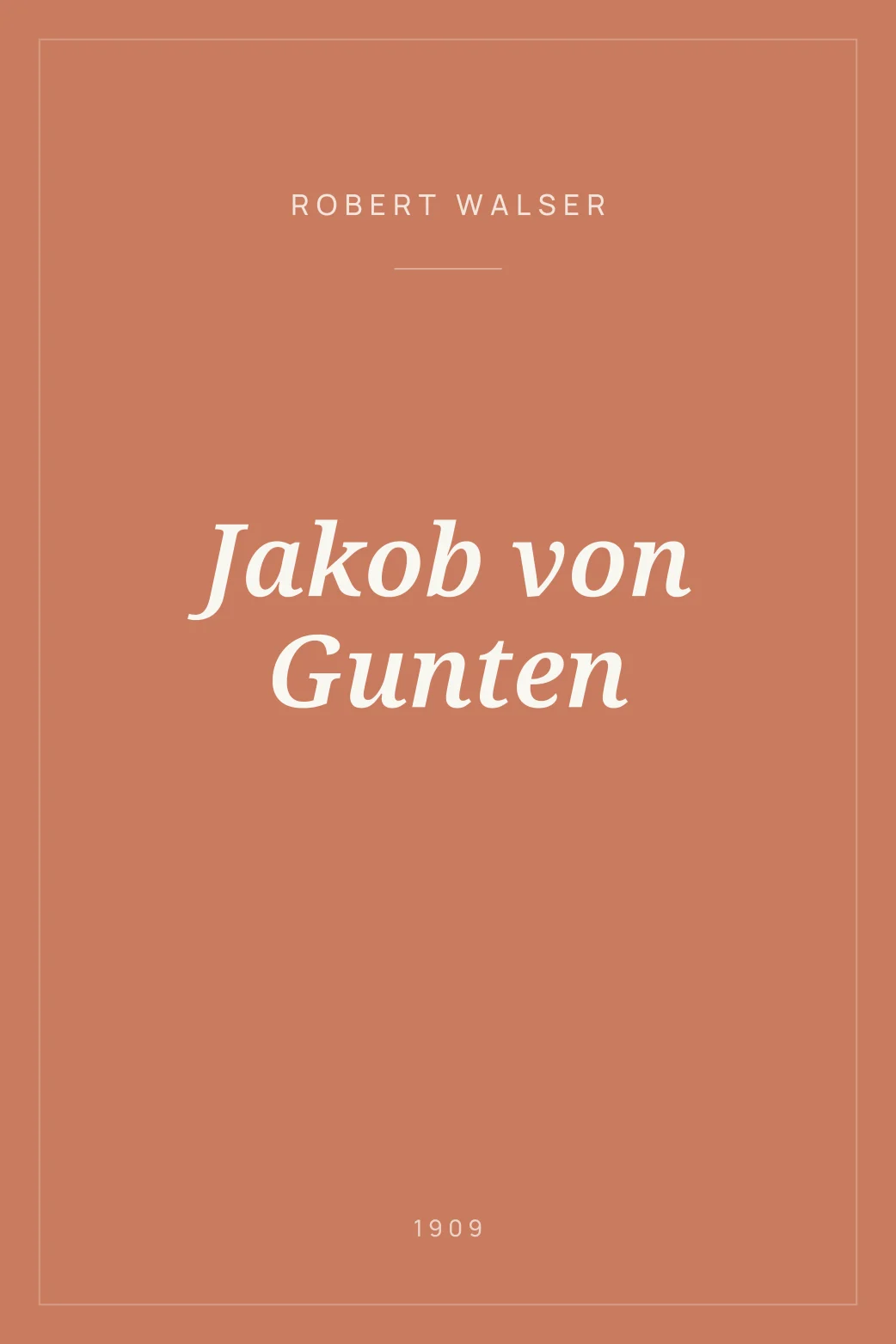 Portada de Jakob von Gunten
