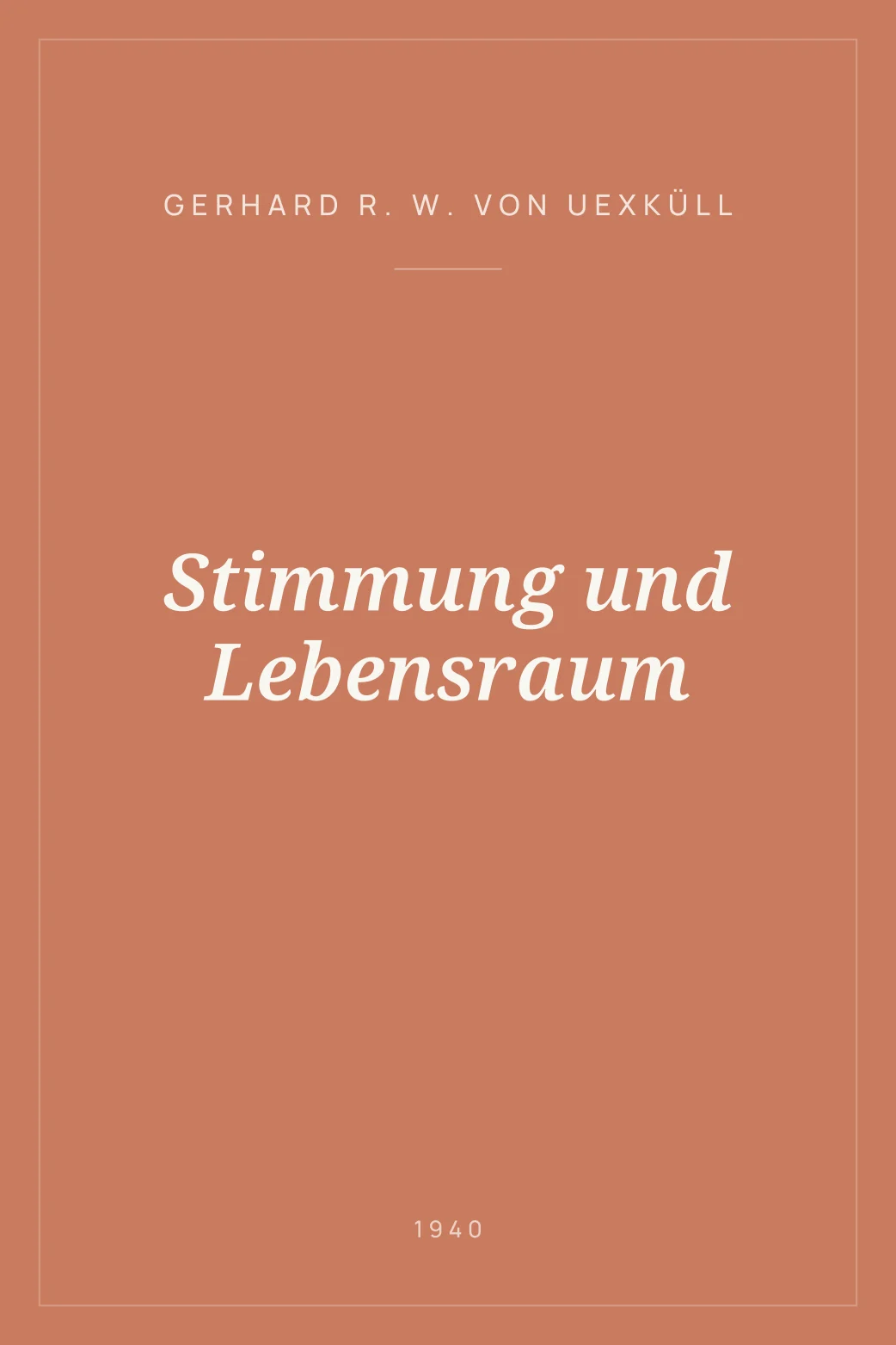 Portada de Stimmung und Lebensraum