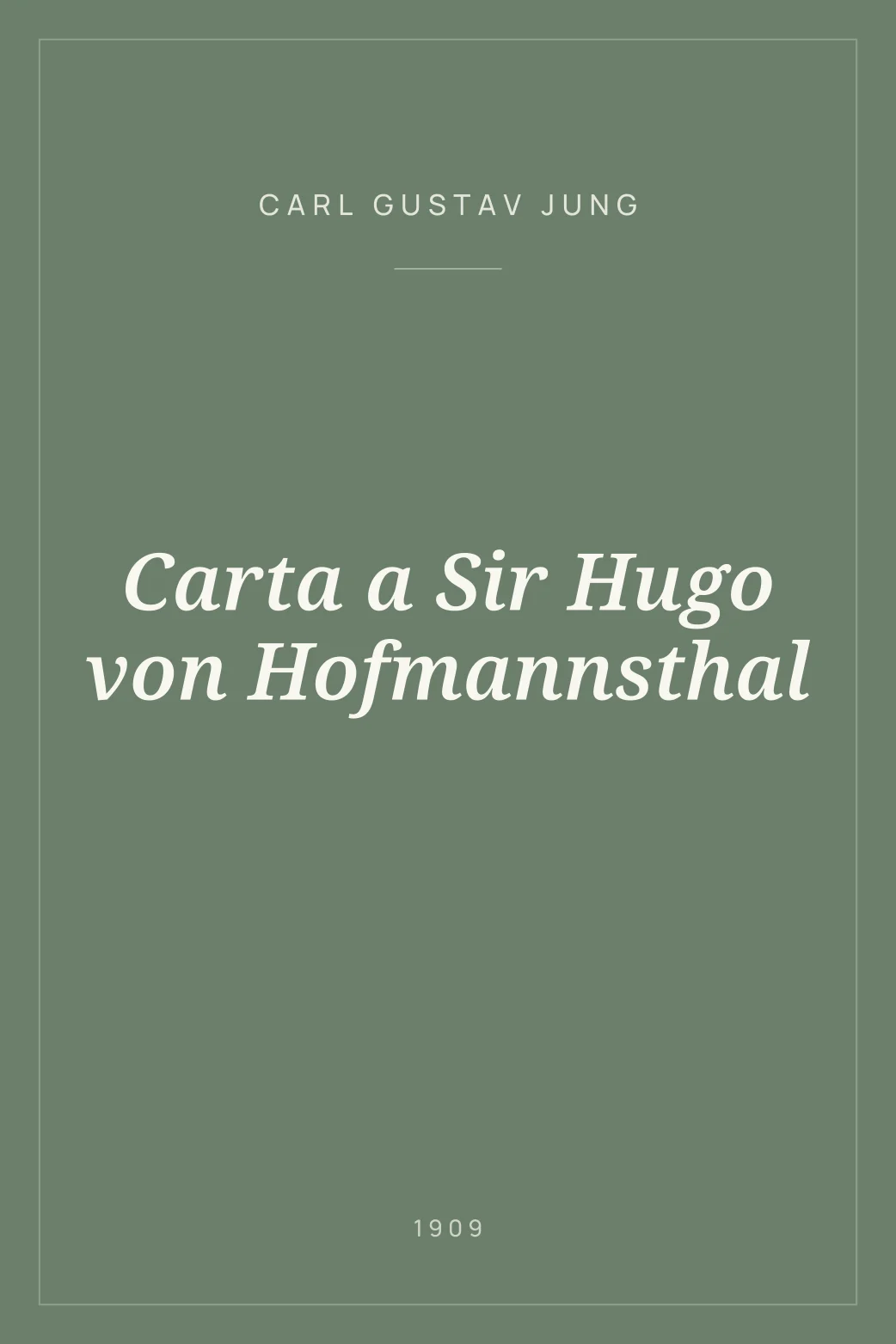Portada de Carta a Sir Hugo von Hofmannsthal