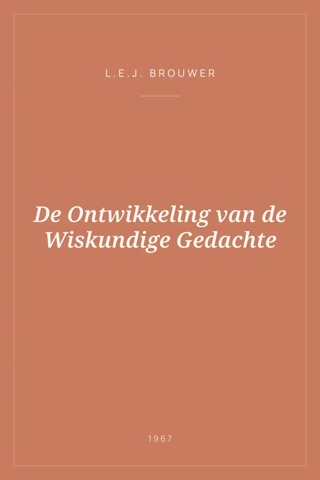 Portada de De Ontwikkeling van de Wiskundige Gedachte