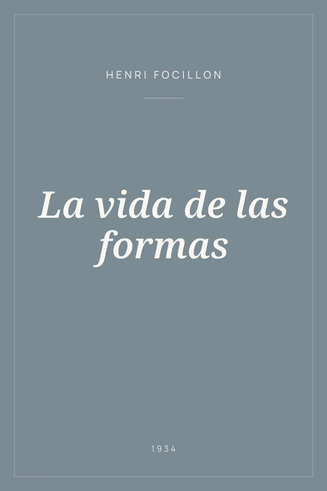 Portada de La vida de las formas