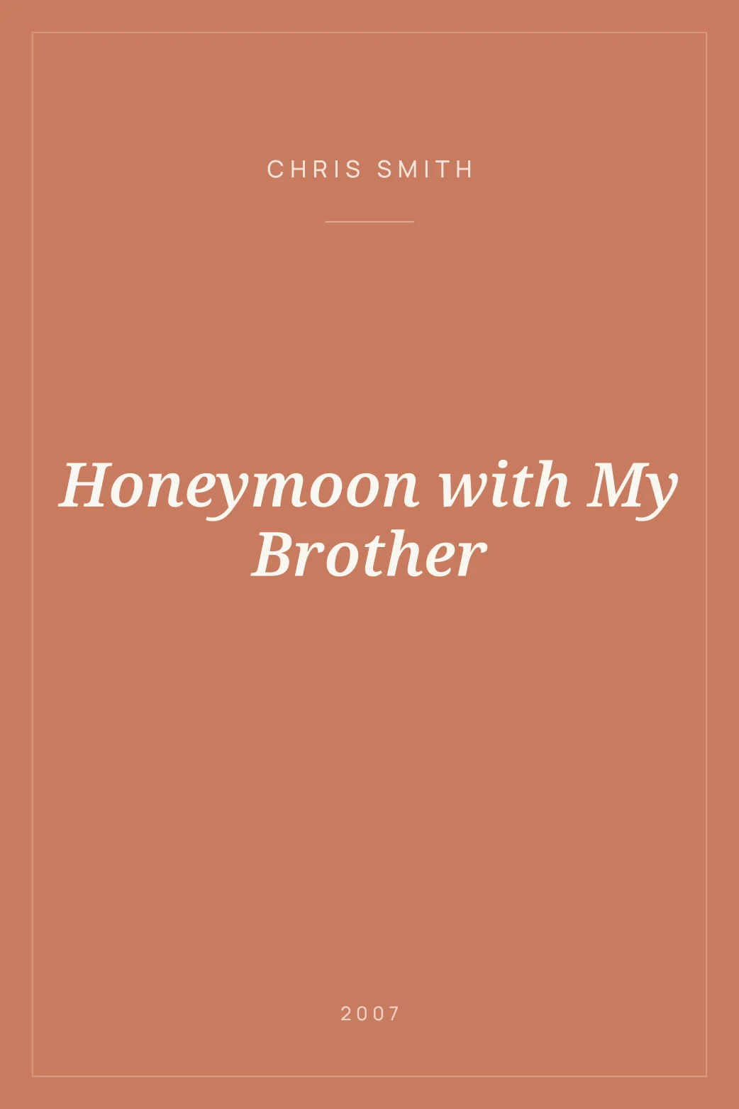 Portada de Honeymoon with My Brother