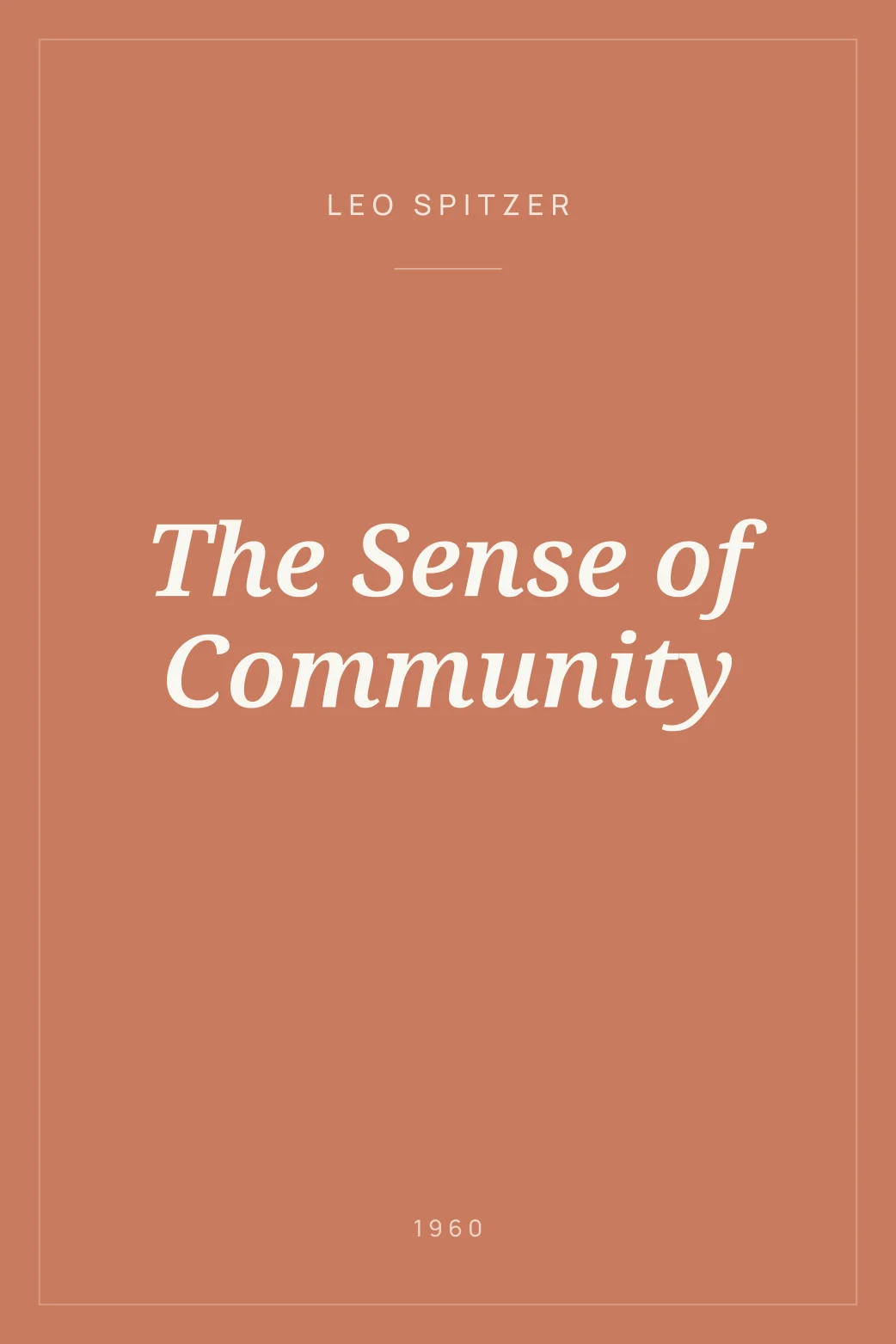 Portada de The Sense of Community