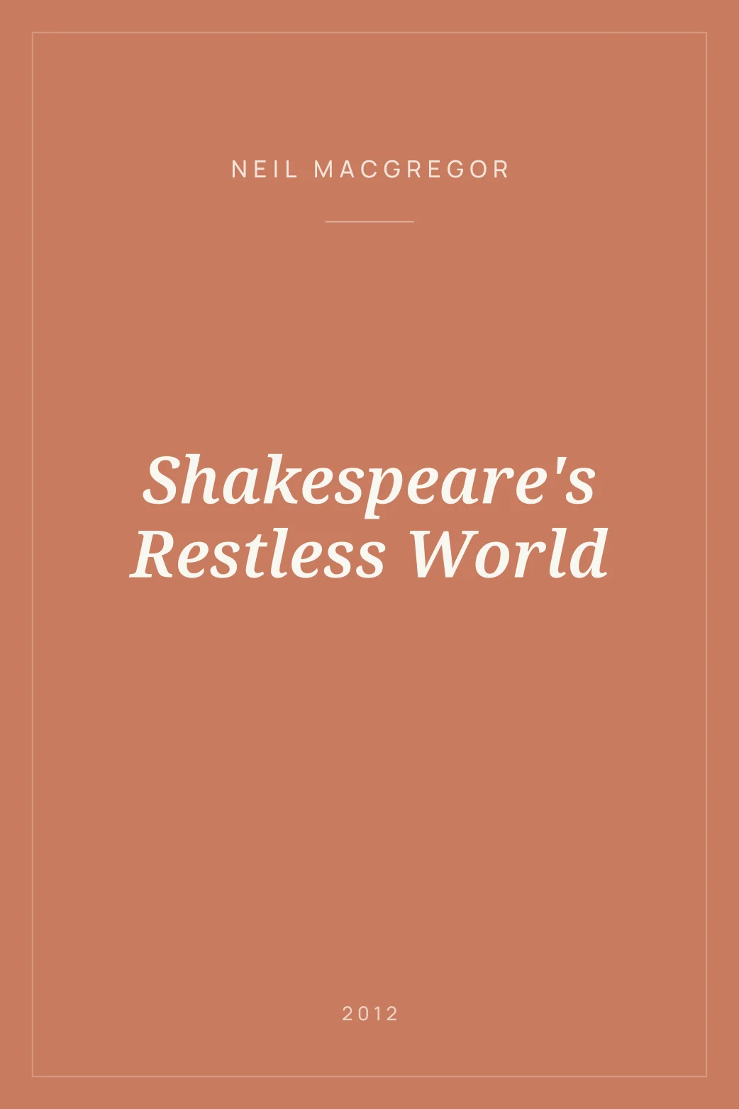 Portada de Shakespeare's Restless World