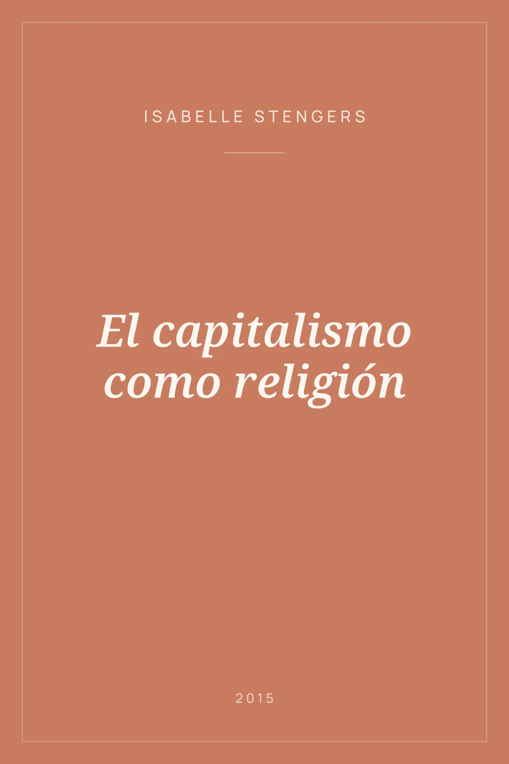 Portada de El capitalismo como religión