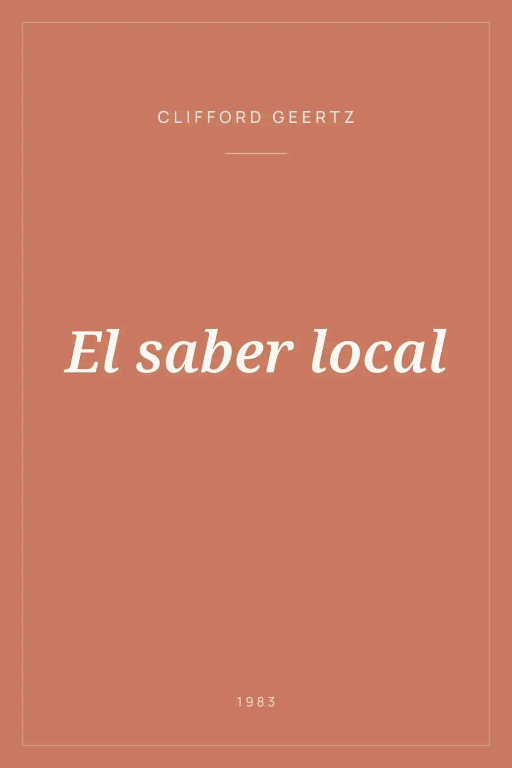 Portada de El saber local