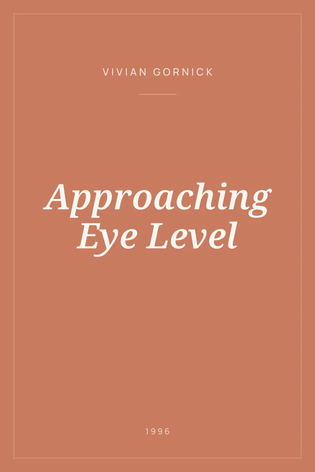 Portada de Approaching Eye Level