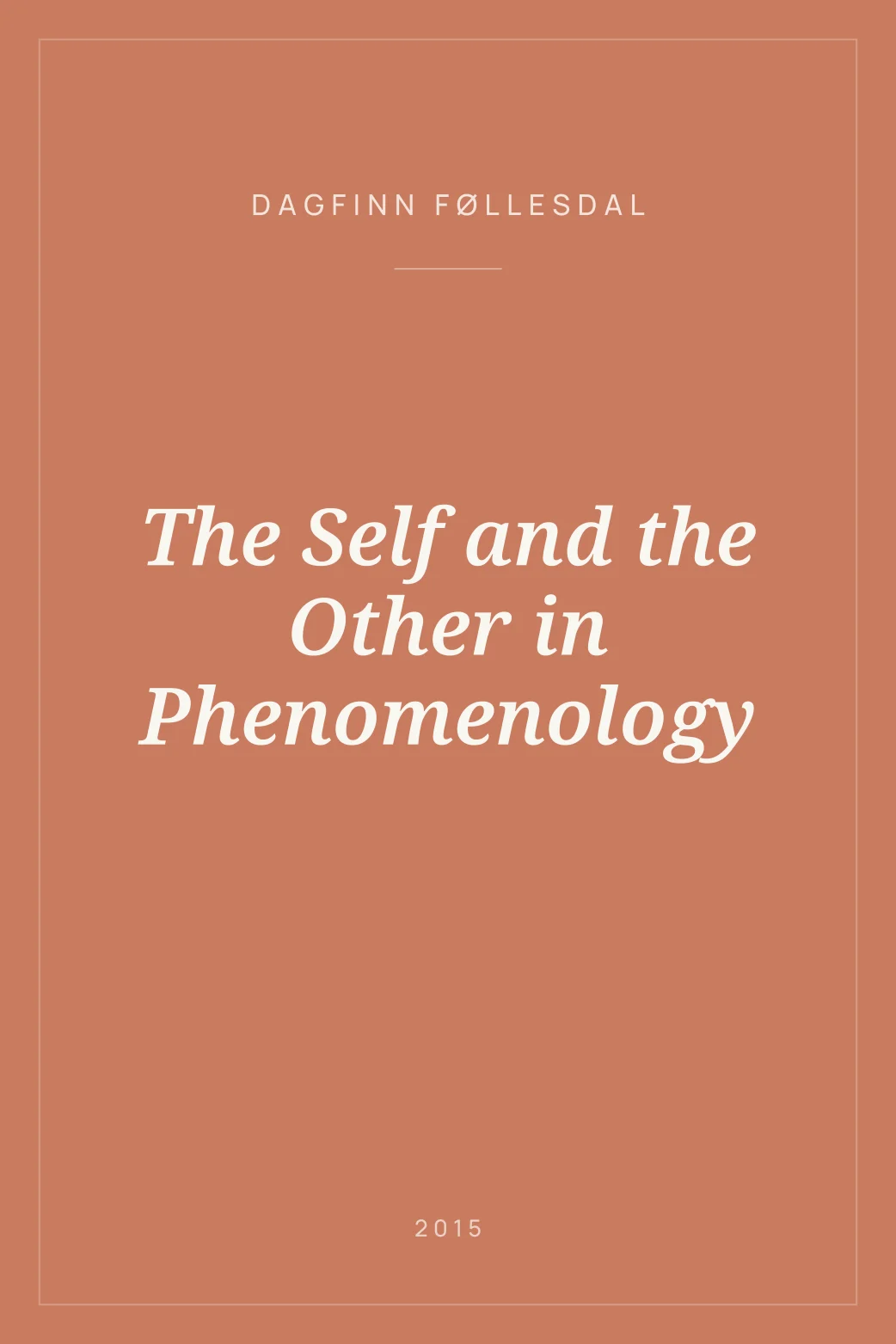 Portada de The Self and the Other in Phenomenology
