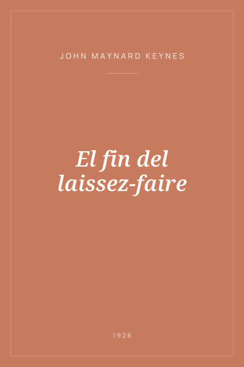 Portada de El fin del laissez-faire