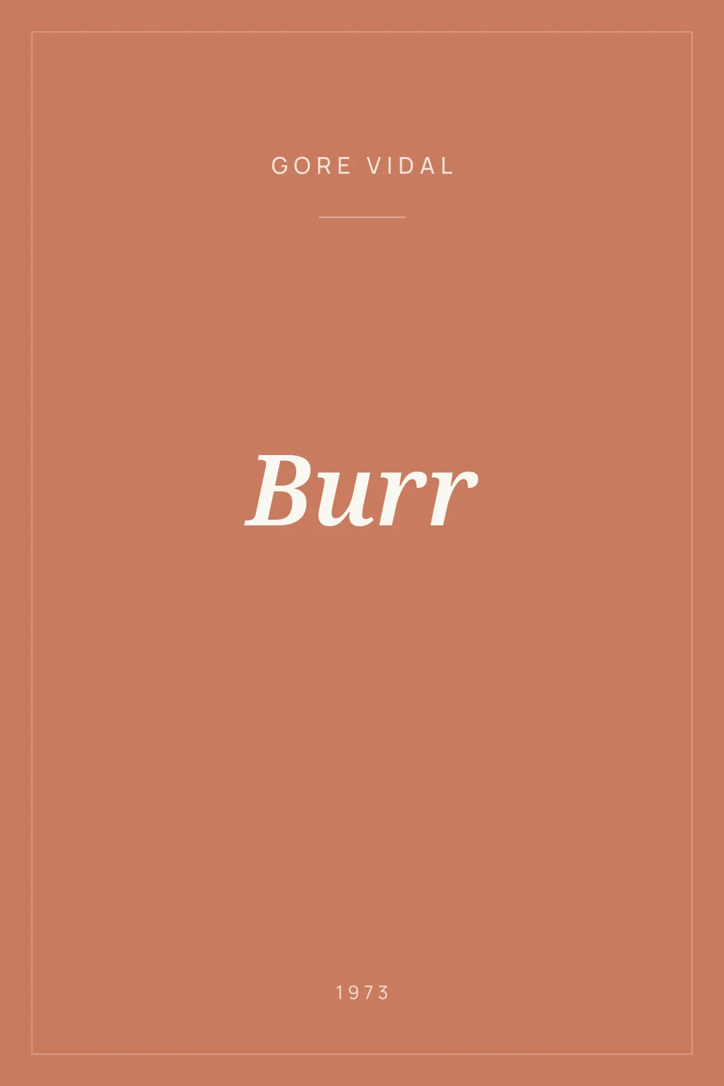 Portada de Burr