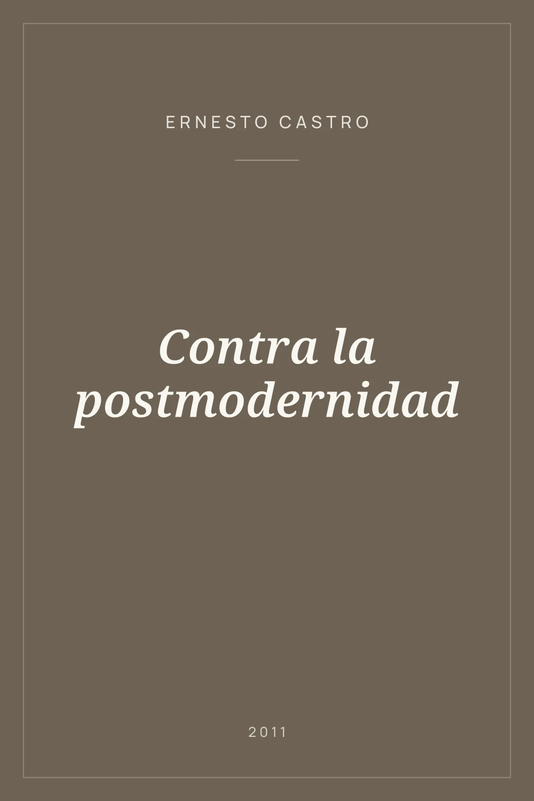 Portada de Contra la postmodernidad