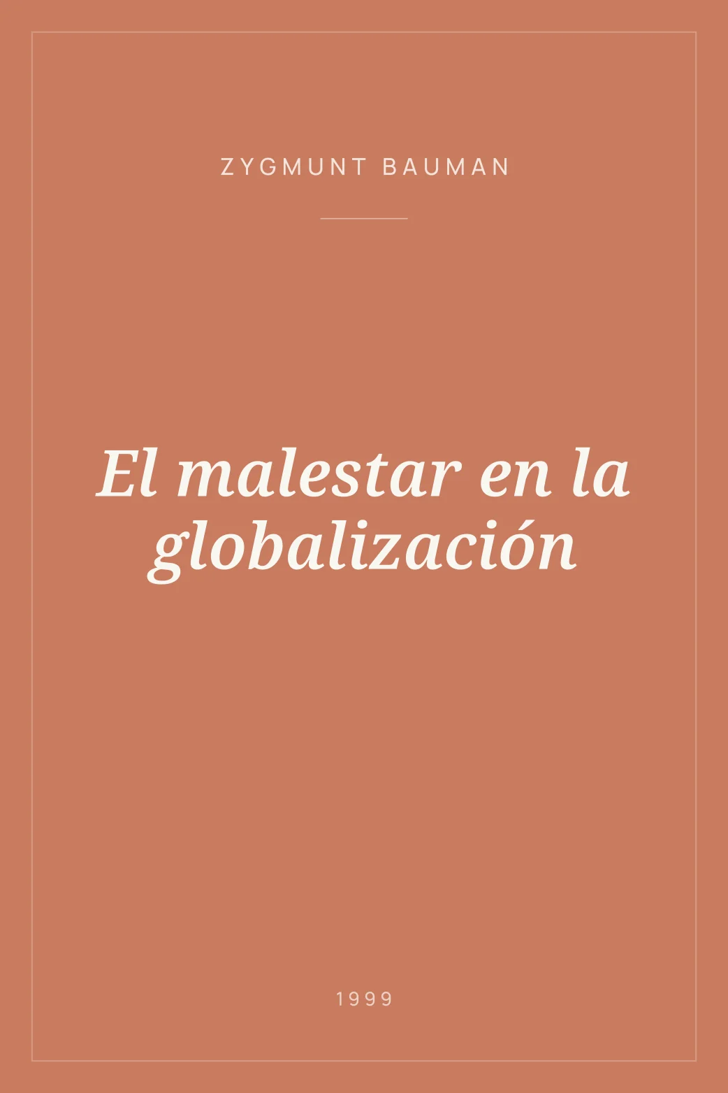 Portada de El malestar en la globalización