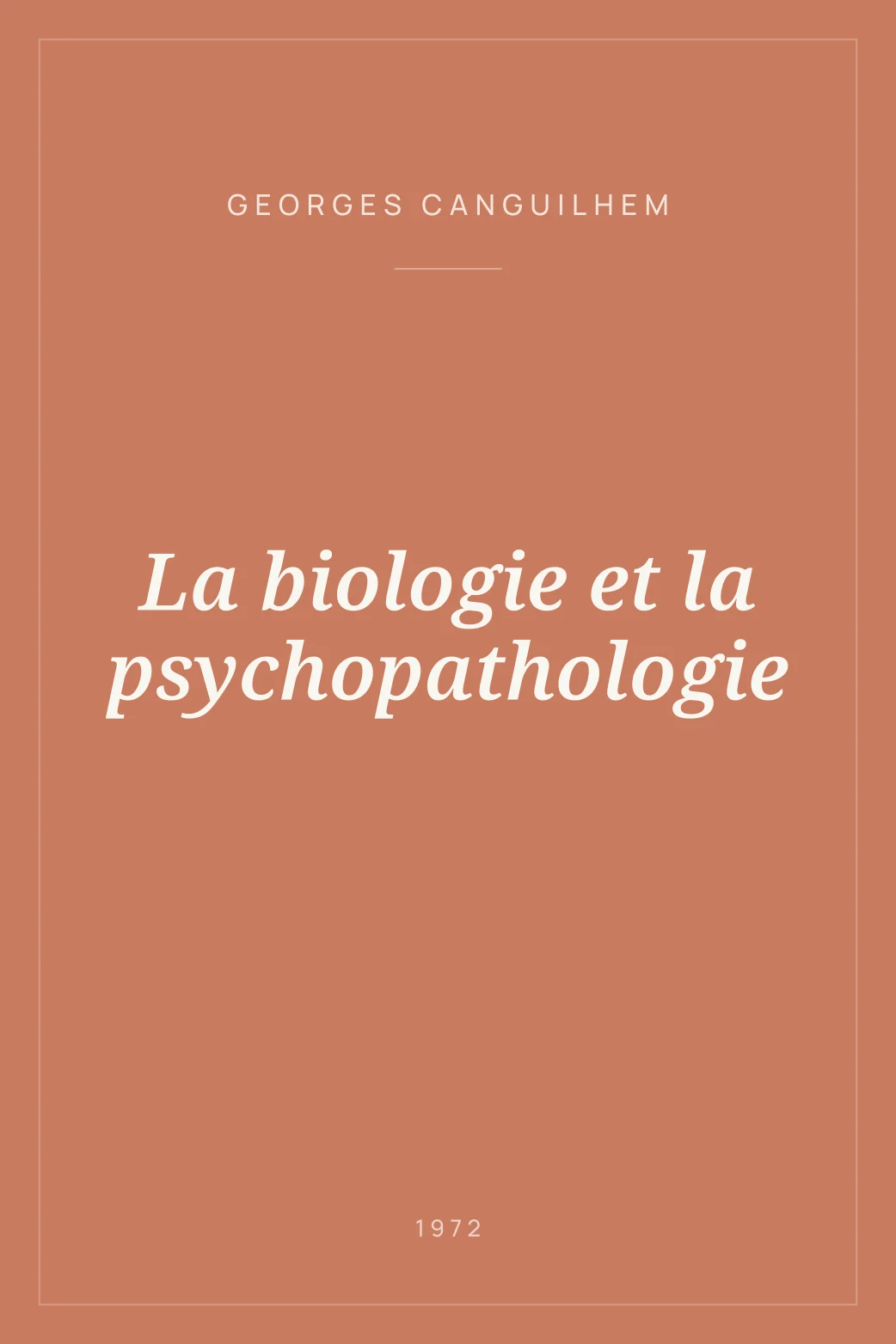 Portada de La biologie et la psychopathologie