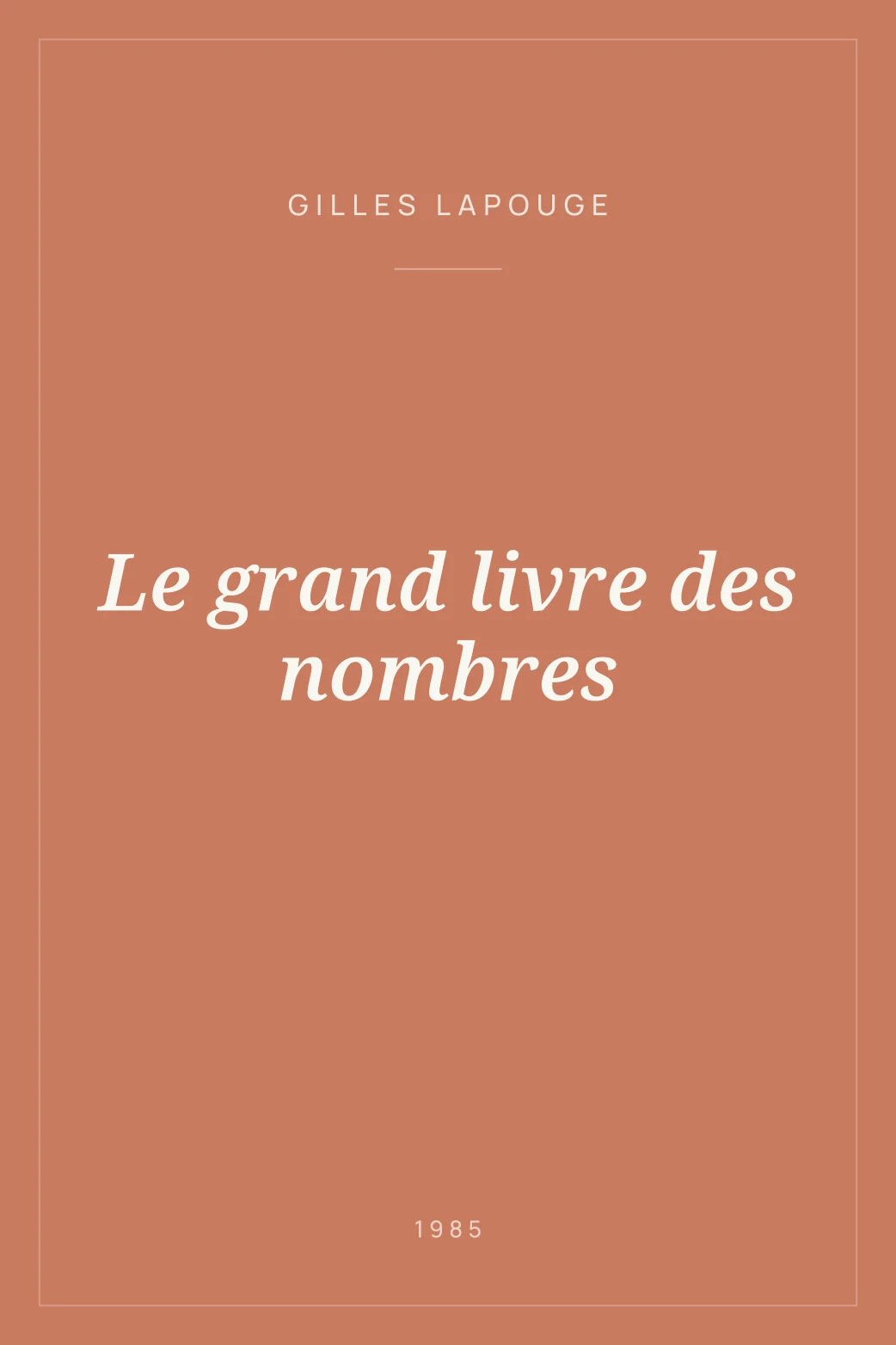 Portada de Le grand livre des nombres