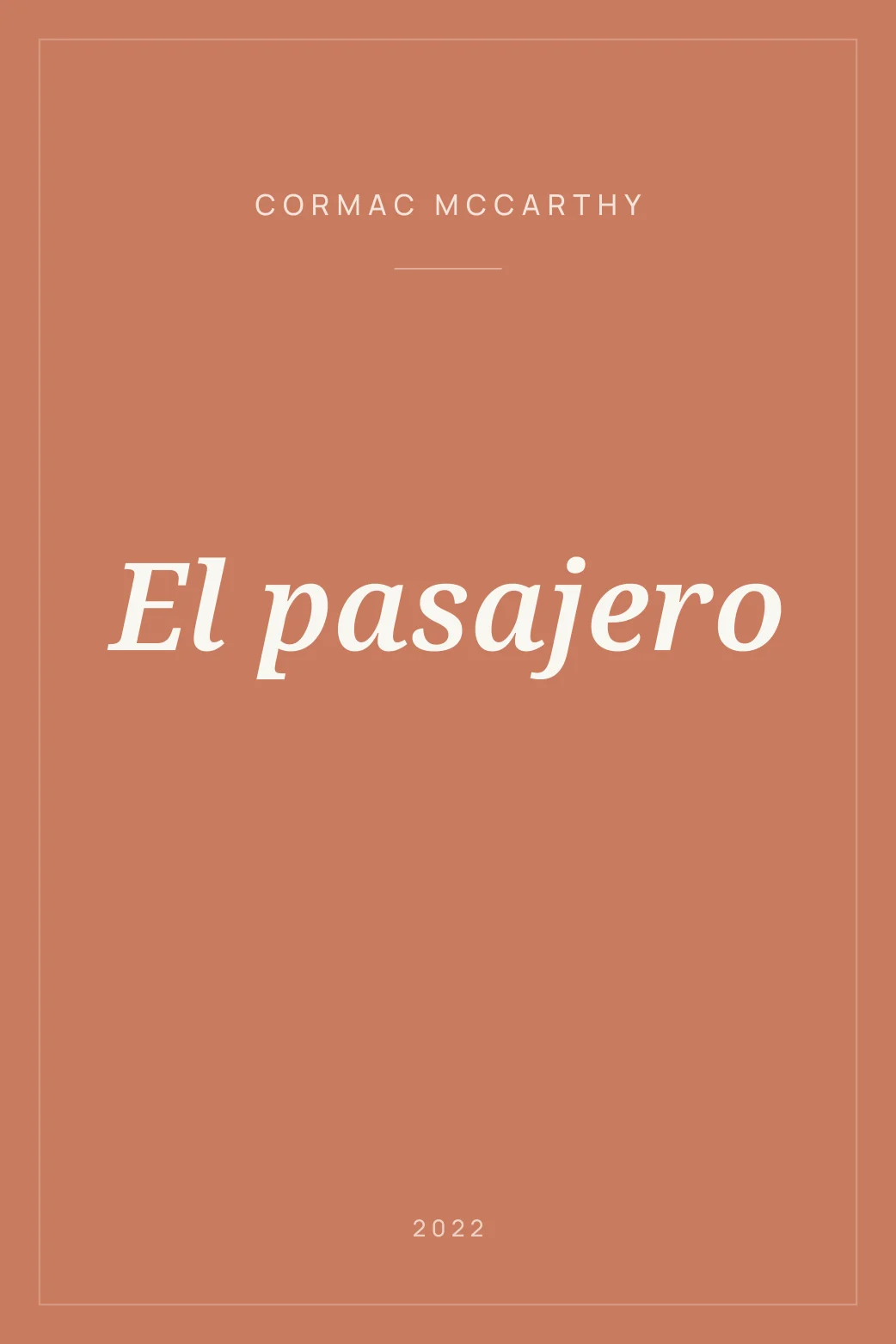 Portada de El pasajero