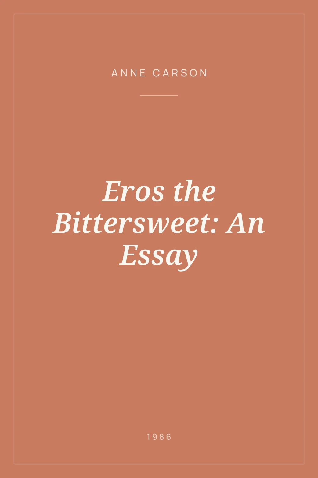 Portada de Eros the Bittersweet: An Essay