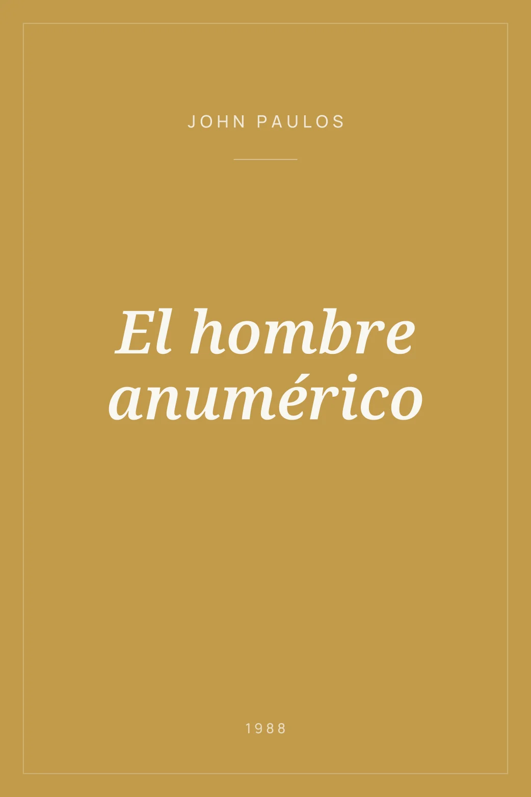 Portada de El hombre anumérico