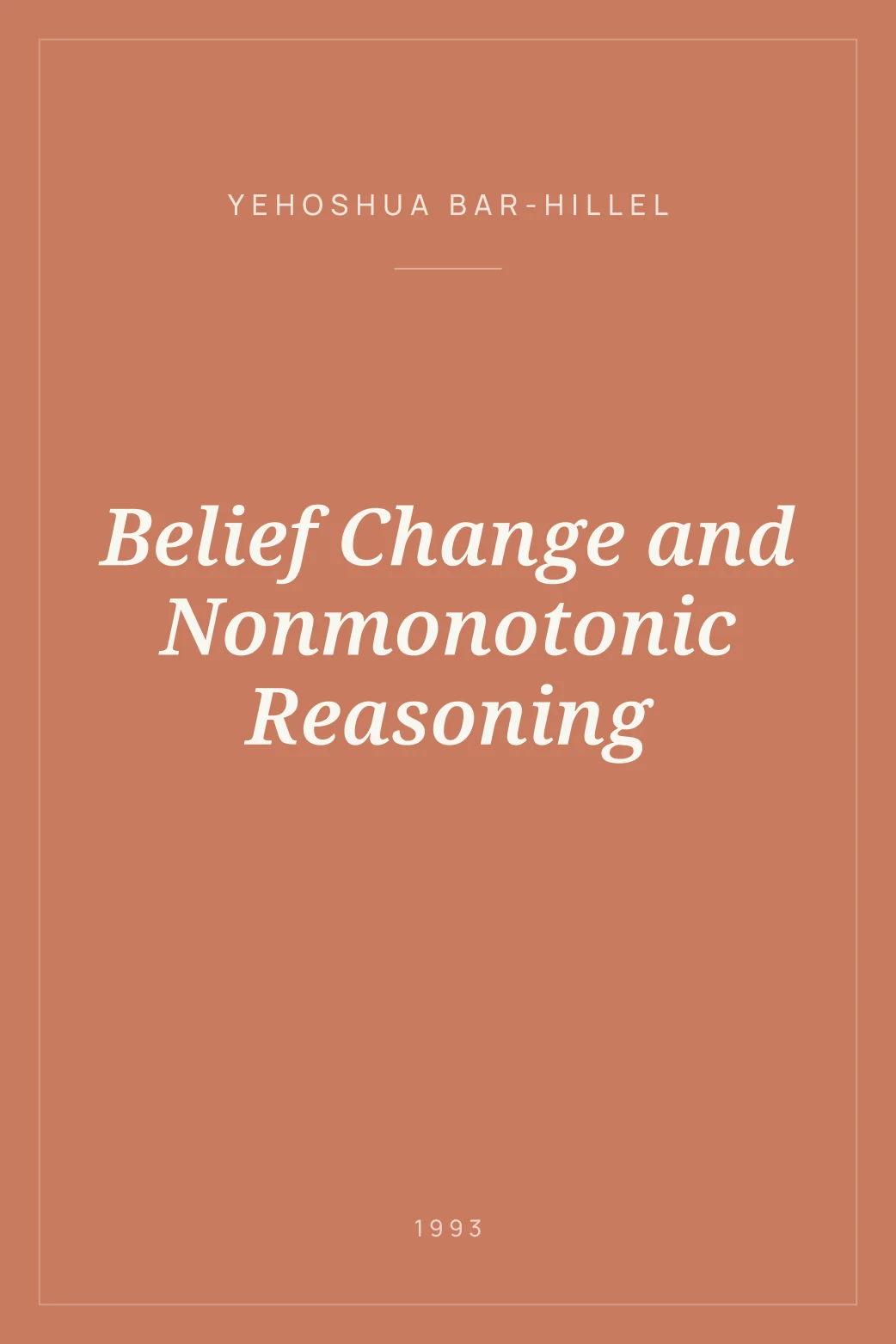 Portada de Belief Change and Nonmonotonic Reasoning