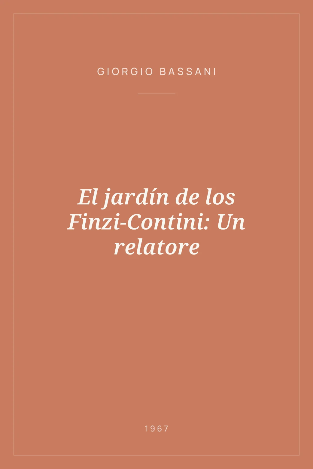 Portada de El jardín de los Finzi-Contini: Un relatore